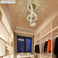 DecorBites™ musical note pendant chandelier with sparkling crystal design and white warm LED pendant light for fashion stores
