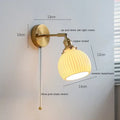 Elegant gold ruffled ceramic led wall light bedroom sconce