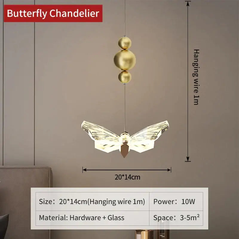 Elegant golden decorbites butterfly chandelier floor lamp bedroom