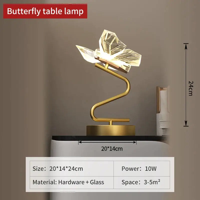 Elegant golden decorbites butterfly chandelier floor lamp bedroom