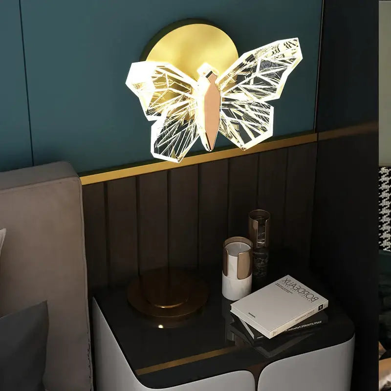 Elegant golden decorbites butterfly chandelier floor lamp bedroom