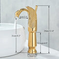 Elegant golden swan faucet bathroom hot and cold mixer tap