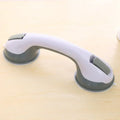 Ergonomic white & gray bathroom safety handle suction cup grab bar