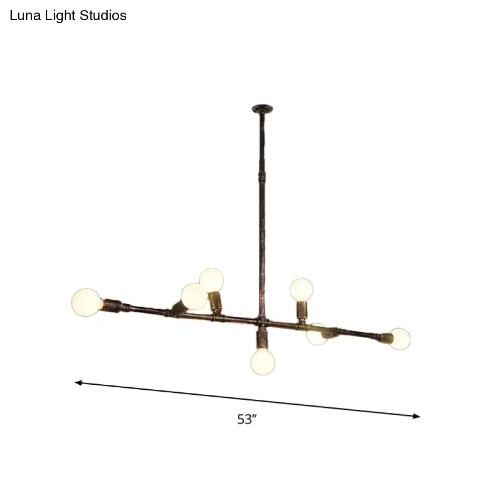 Farmhouse style antique bronze wrought iron chandelier kitchen light