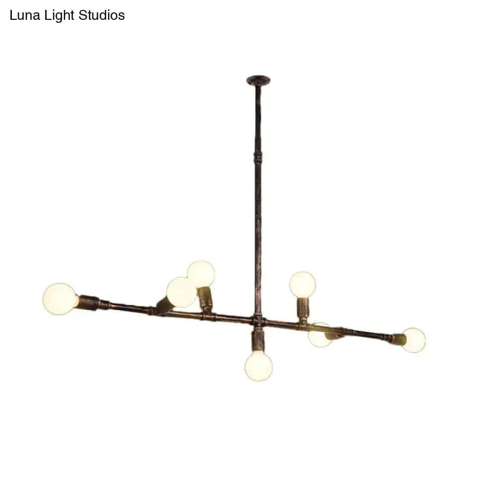 Farmhouse style antique bronze wrought iron chandelier kitchen light