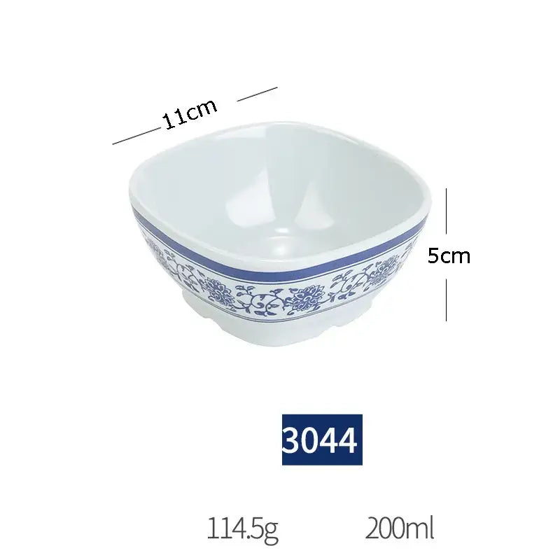 Floral blue & white imitation porcelain dinner set dining room
