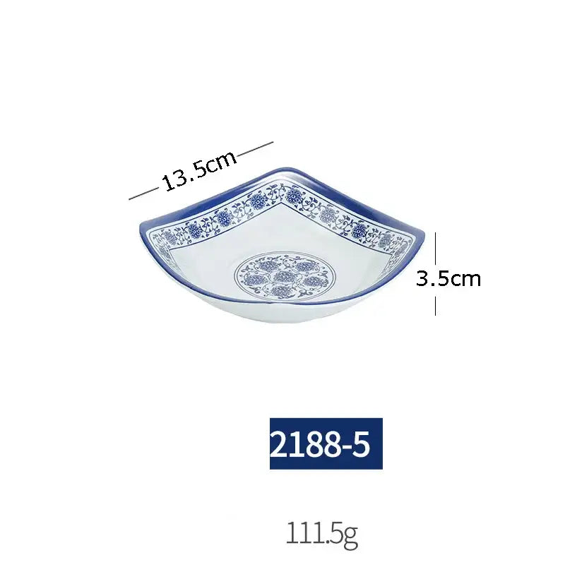 Floral blue & white imitation porcelain dinner set dining room