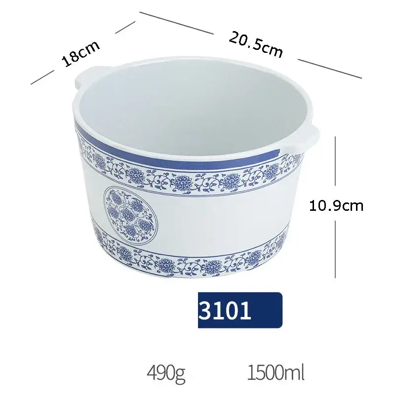 Floral blue & white imitation porcelain dinner set dining room