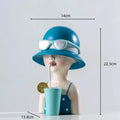 Floral crown woman resin figure sculpture living room decor