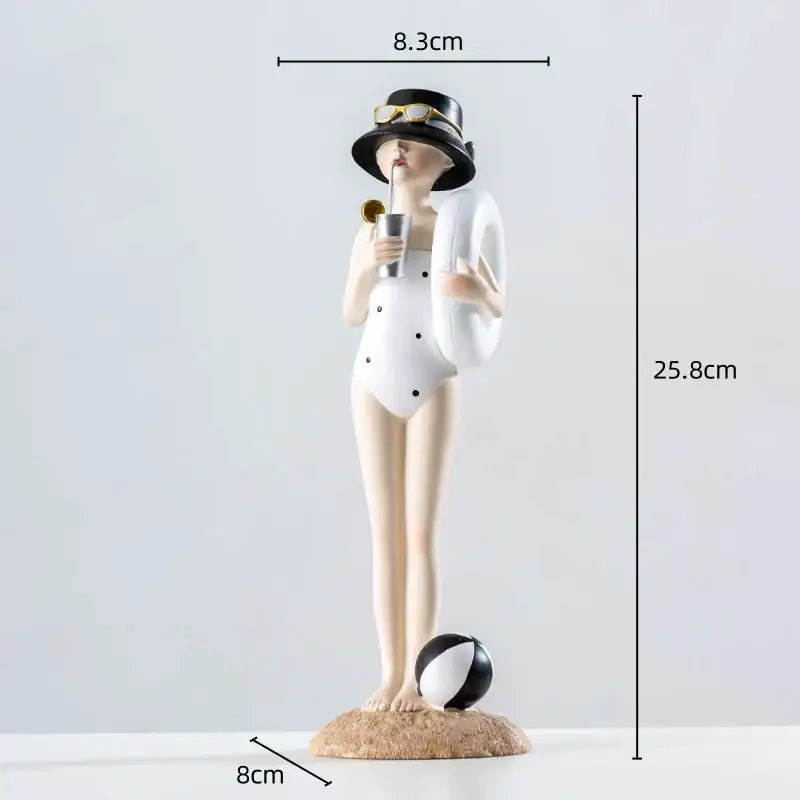 Floral crown woman resin figure sculpture living room decor