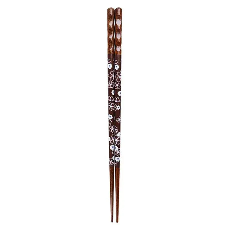 Floral patterned bamboo wood chopsticks set – dining room gift box