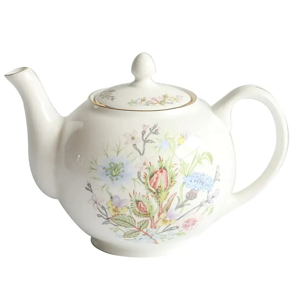 Floral white bone china tea set dining room tableware