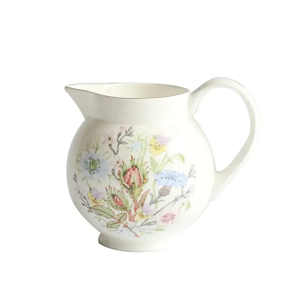 Floral white bone china tea set dining room tableware
