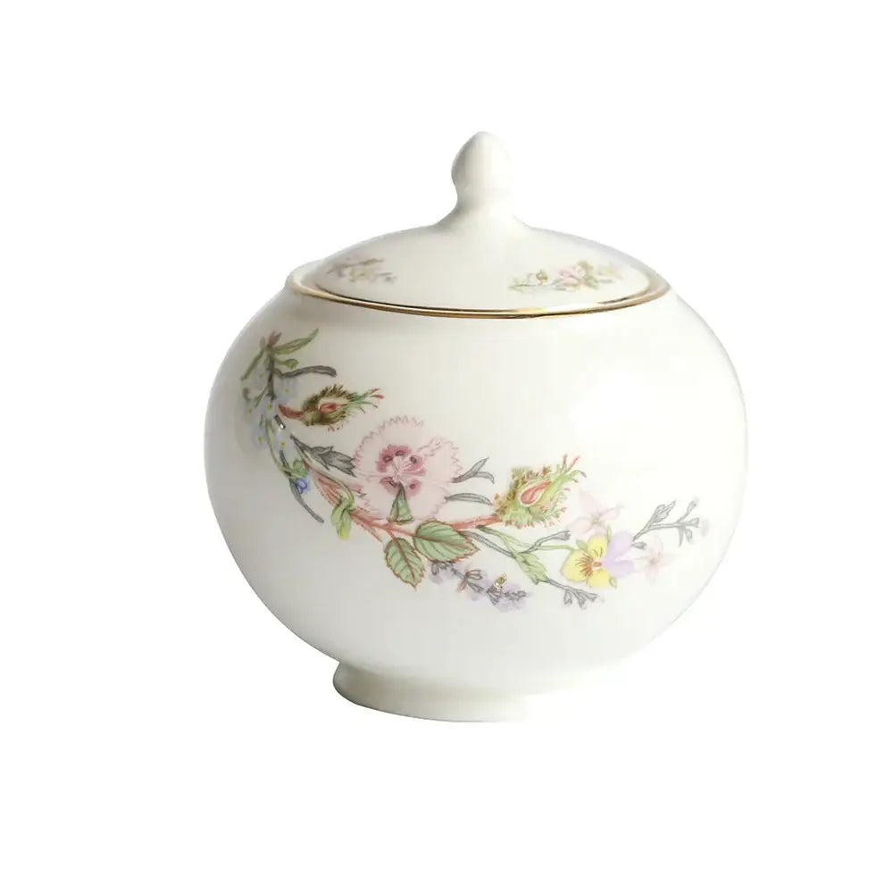 Floral white bone china tea set dining room tableware