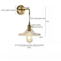 Fluted brass glass led wall sconce for bedroom