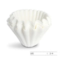 Fluted white disposable paper coffee filters kitchen basket style