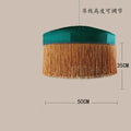 French vintage teal & mustard tassel pendant light living room