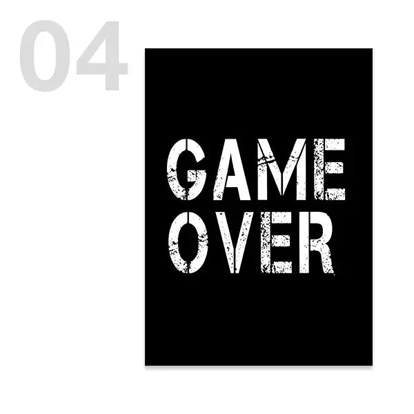 Game Controller Wall Art Black White