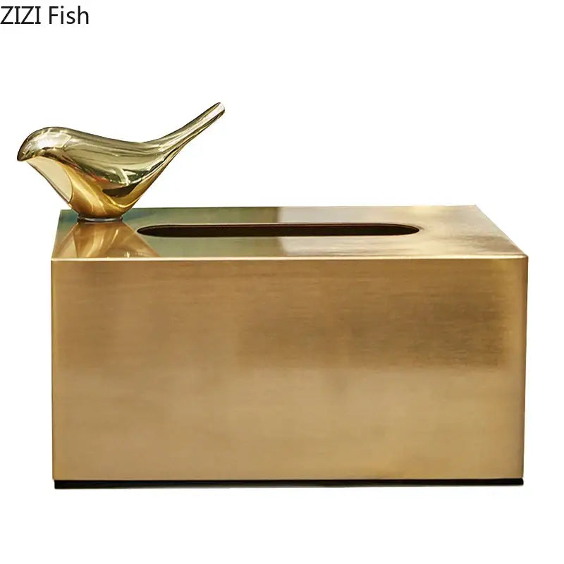 Geometric animal brass color tissue box living room decor