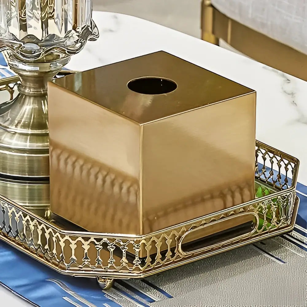Geometric animal brass color tissue box living room decor