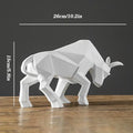 Geometric black & white bull bison sculpture living room decor