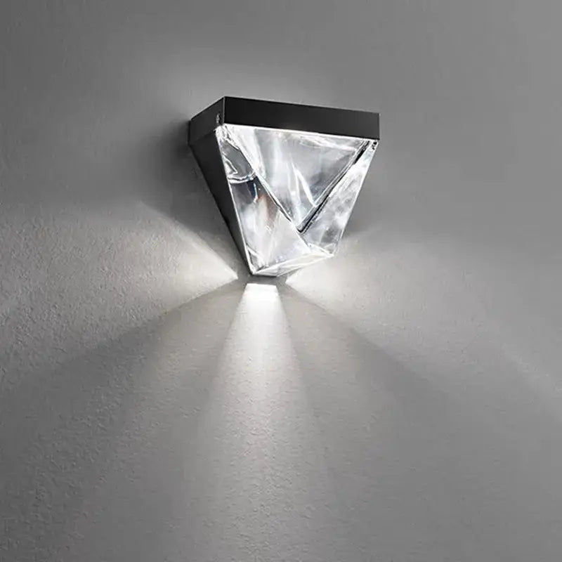 Geometric gold crystal led wall sconce bedroom light