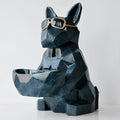 Geometric turquoise french bulldog tissue box holder living room decor