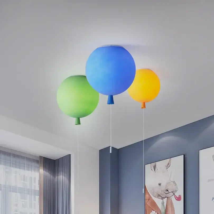 Glossy colorful balloon ceiling lamp for kids bedroom