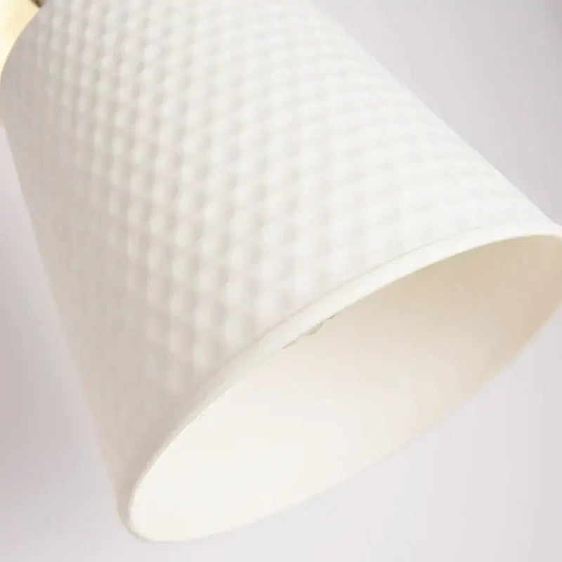 Gold and white ceramic led wall sconce with pull chain for bedroom
