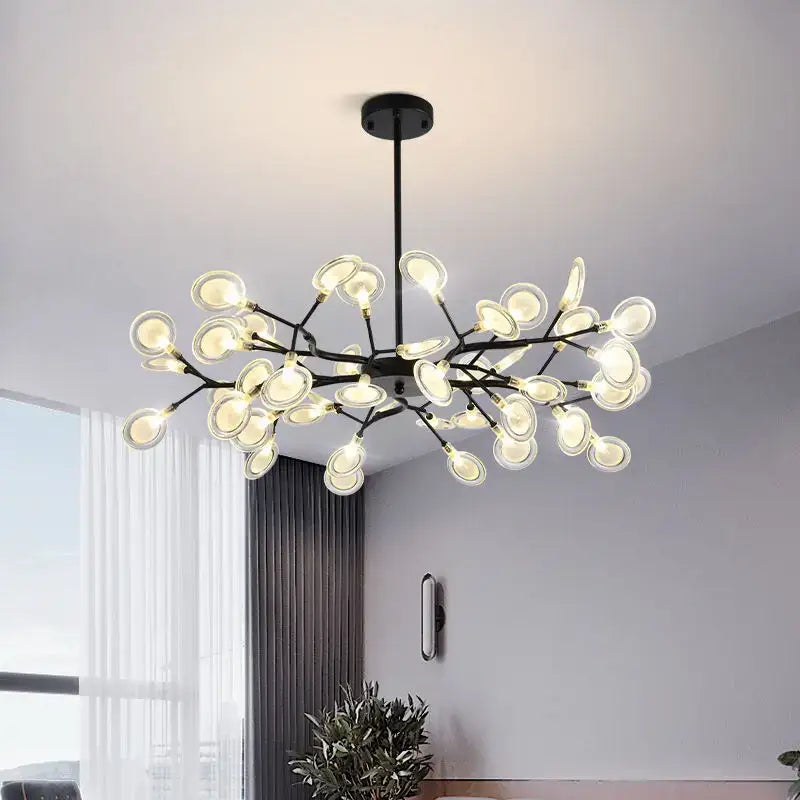 Gold branch shape firefly ceiling chandelier dining room lighting