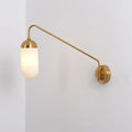Gold brass frosted glass wall sconce bedroom wall lamp