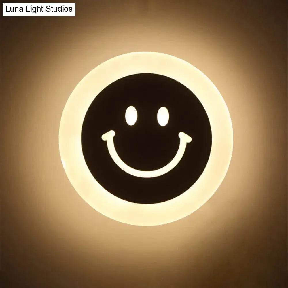 Gold & brown crescent led wall light – children’s bedroom sconce