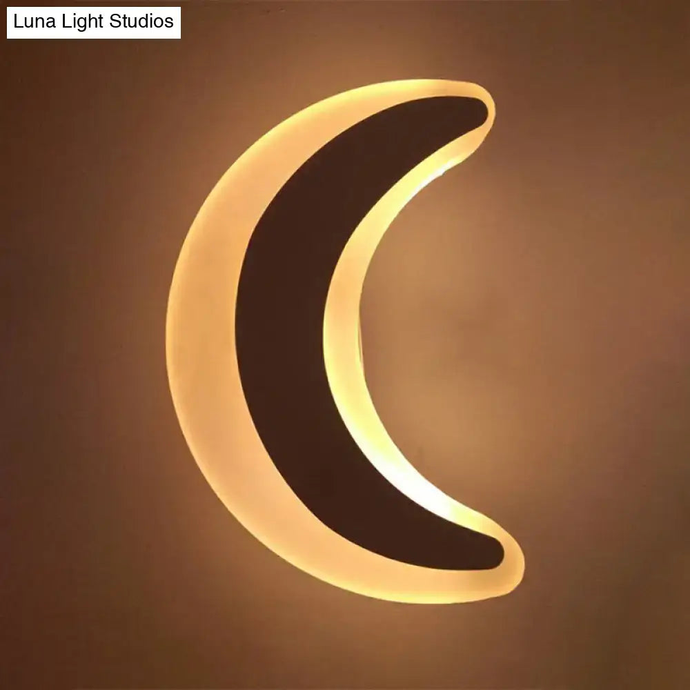 Gold & brown crescent led wall light – children’s bedroom sconce