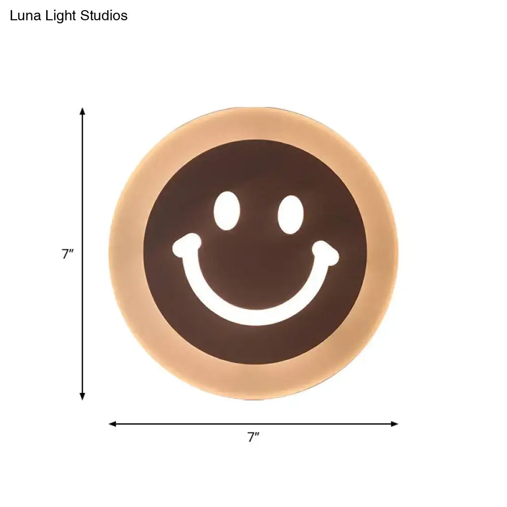 Gold & brown crescent led wall light – children’s bedroom sconce