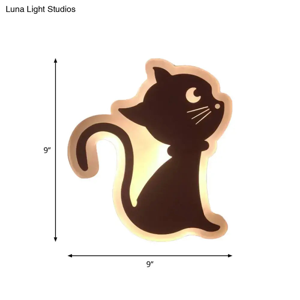 Gold & brown crescent led wall light – children’s bedroom sconce