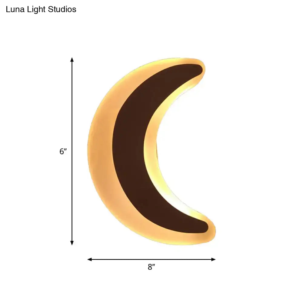 Gold & brown crescent led wall light – children’s bedroom sconce