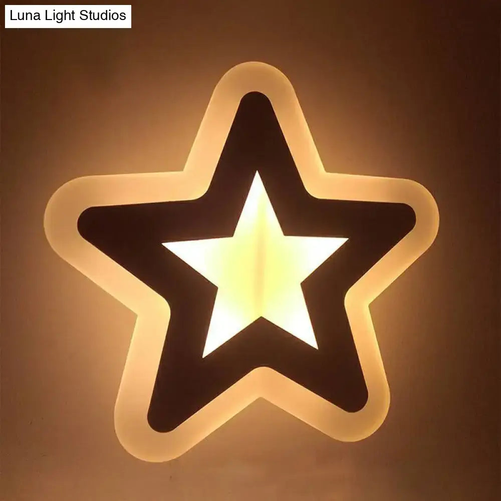 Gold & brown crescent led wall light – children’s bedroom sconce