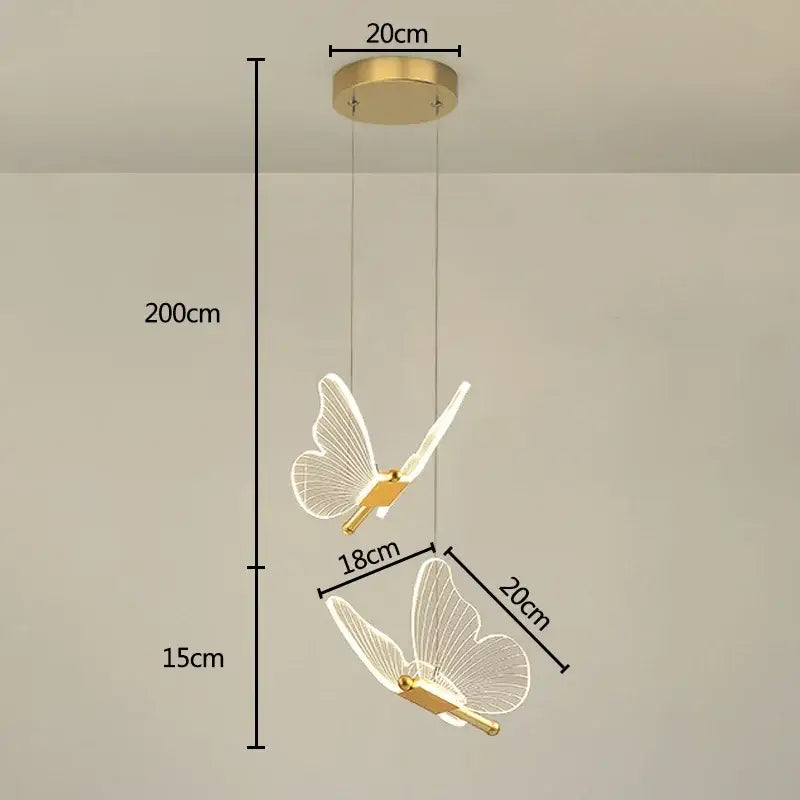 Gold butterfly chandelier living room pendant light