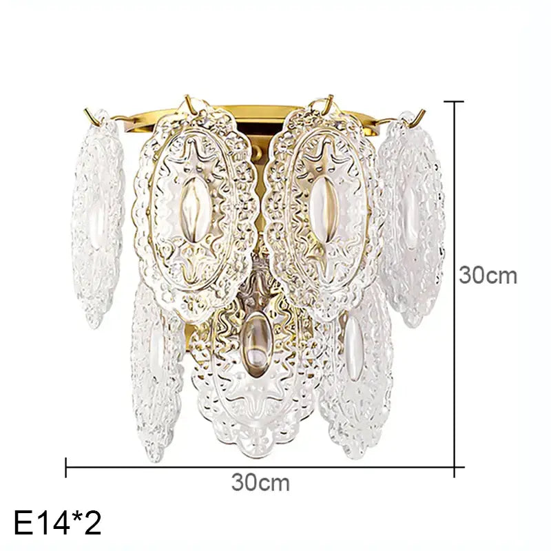 Gold carved glass pearl chandelier for dining room