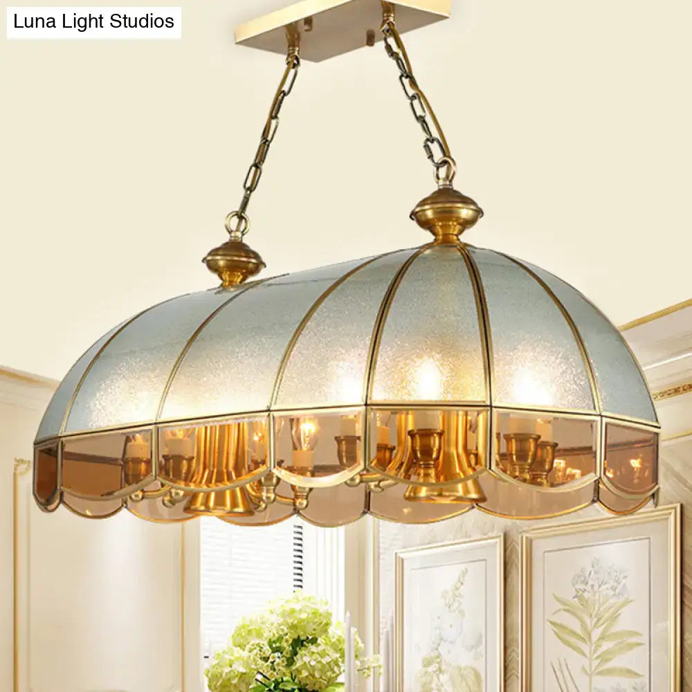 Gold dome frosted glass chandelier dining room 110v-120v pendant light