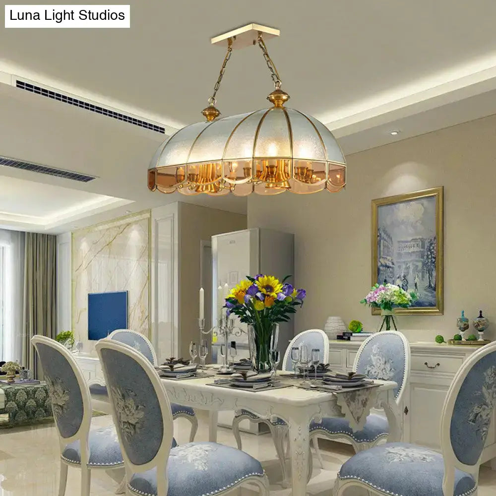 Gold dome frosted glass chandelier dining room 110v-120v pendant light