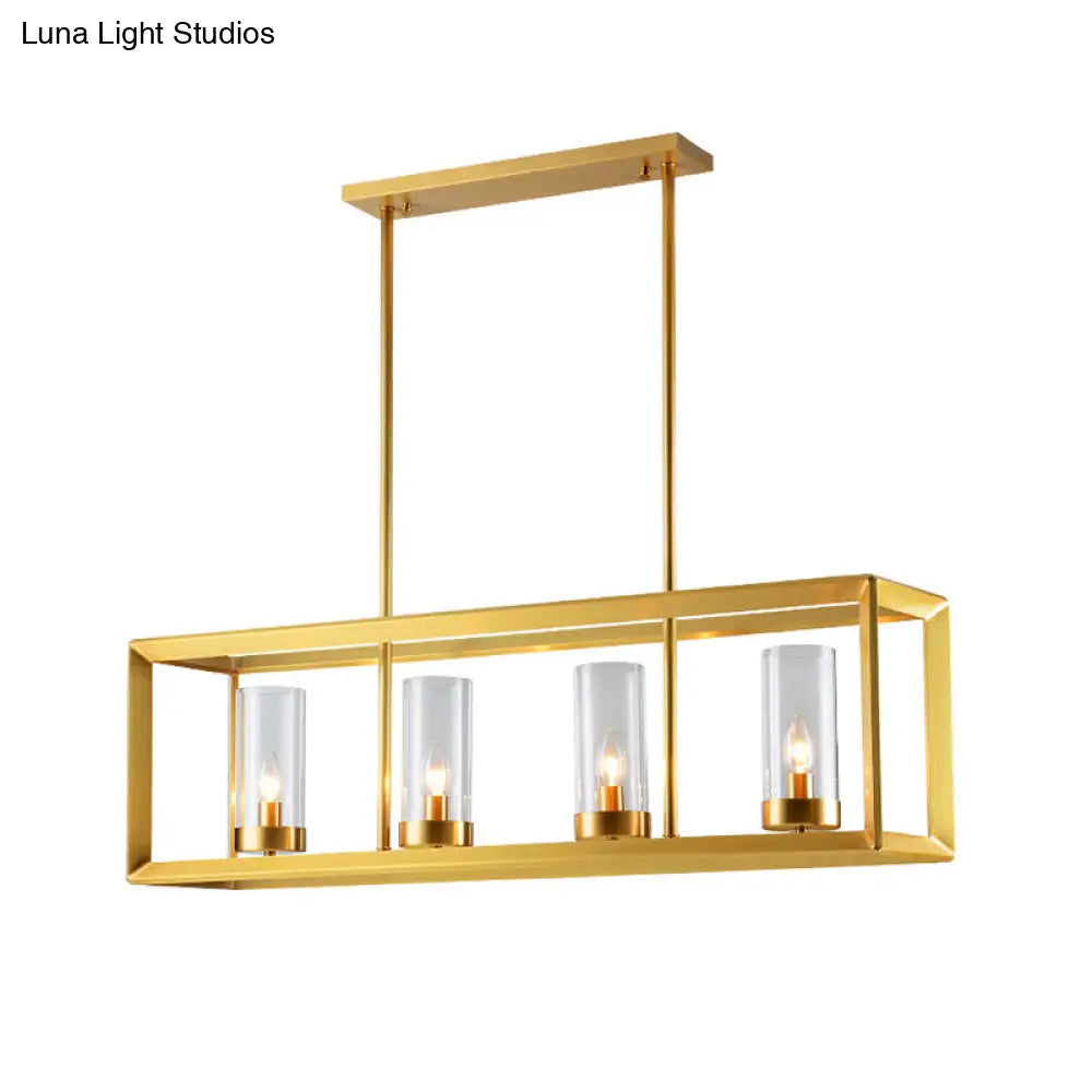 DecorBites™ Gold Pendant Island Lights with Clear Glass Shades - Perfect for Dining Rooms