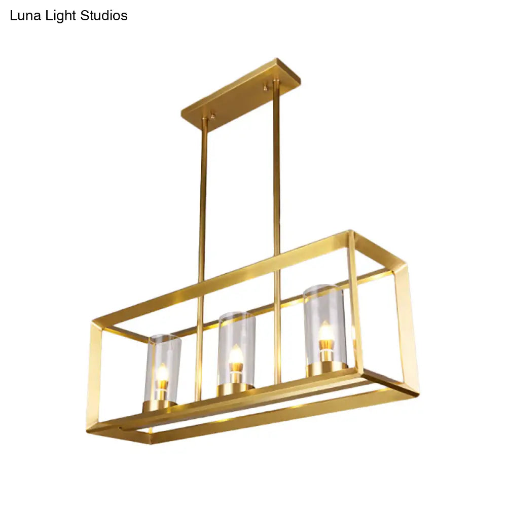 DecorBites™ Gold Pendant Island Lights with Clear Glass Shades - Perfect for Dining Rooms