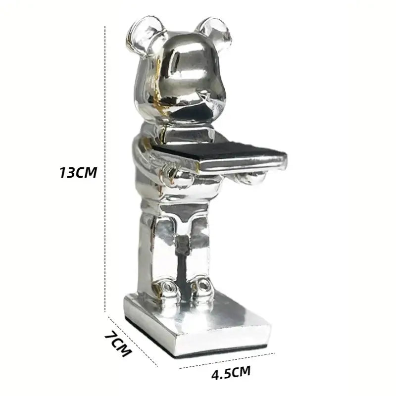 Gold & silver bear statue watch rack bedroom storage stand