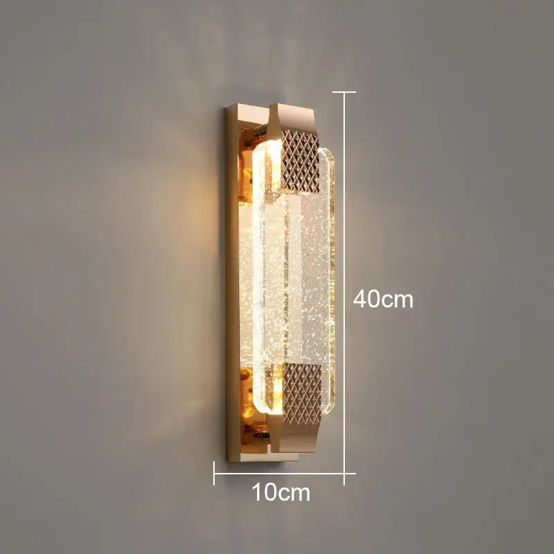 Gold textured bubble glass led wall lamp bedroom sconce