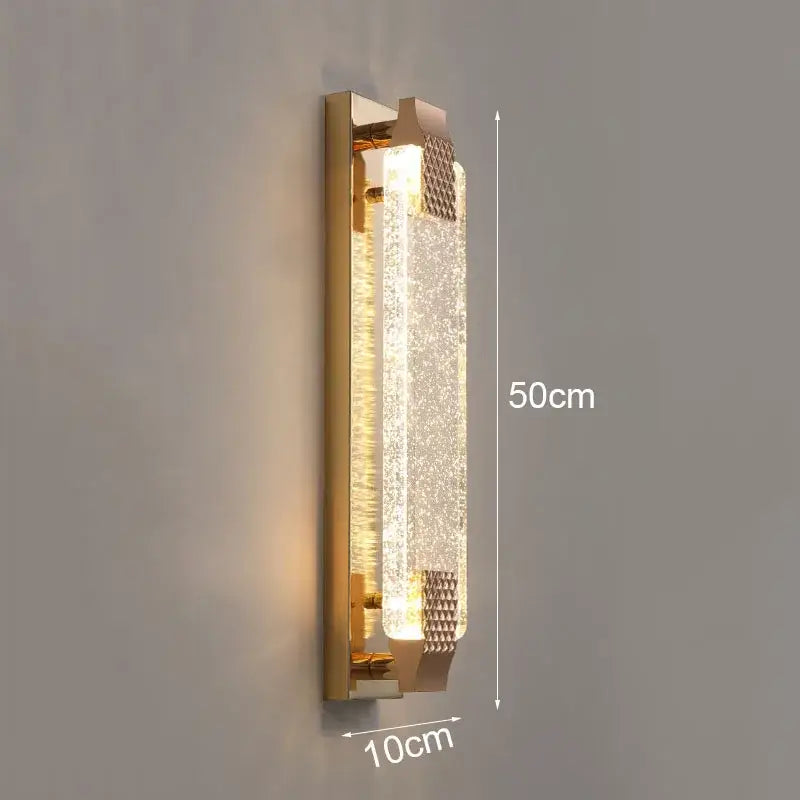 Gold textured bubble glass led wall lamp bedroom sconce