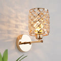 Gold trellis crystal wall light for living room direct wired electric