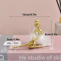 Golden and white ballet girl resin figurine bedroom desktop decor