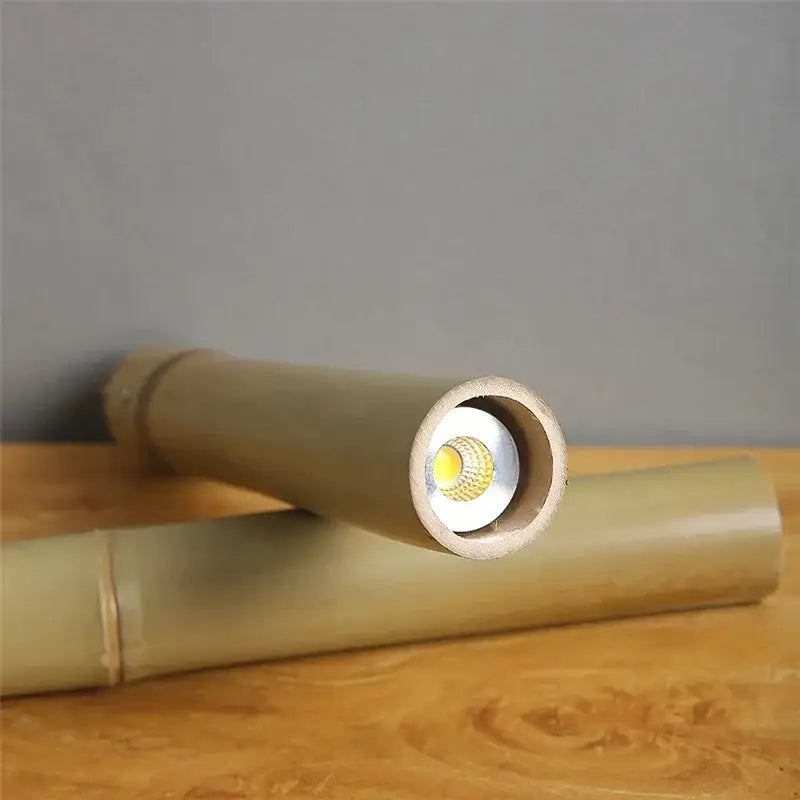 Golden bamboo tube pendant lights – dining room adjustable wire