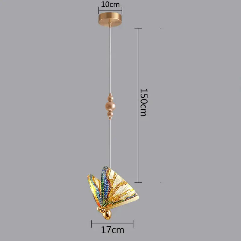 Golden butterfly led pendant light for kitchen and dining room